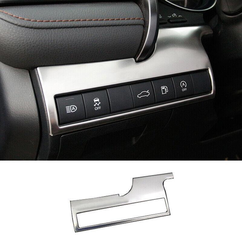 Silver Steel Headlight Switch Control Frame Trim 1PC for Toyota for Camry 2018-2023