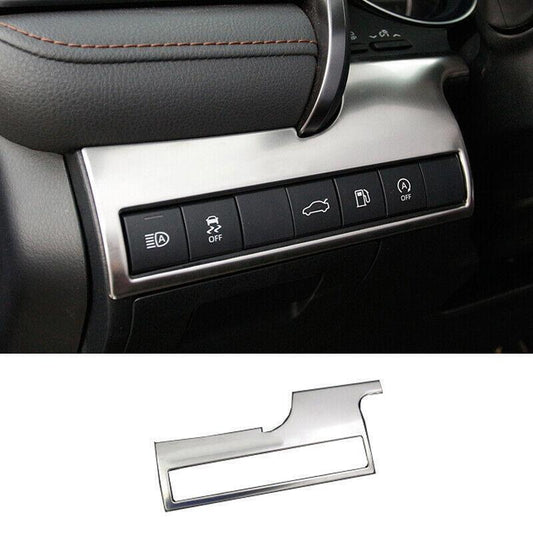 Silver Steel Headlight Switch Control Frame Trim 1PC for Toyota for Camry 2018-2023