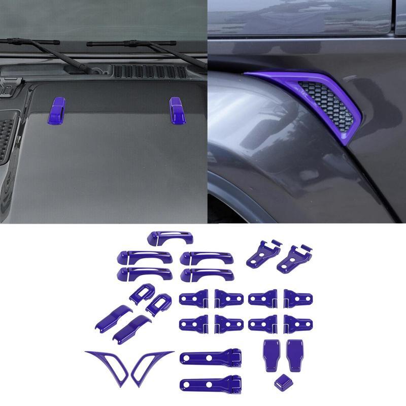 for Jeep for Wrangler JL 18-22 Purple Exterior Kit Door Handle /Tailgate Hinge Trim