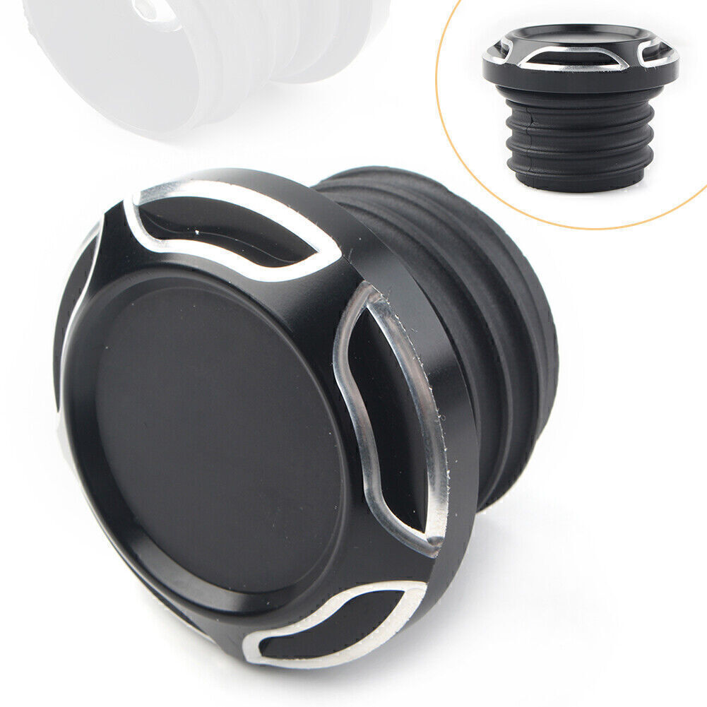 CNC Cut Gas Cap Fuel Tank Right-hand Thread for Harley Dyna Softail Black