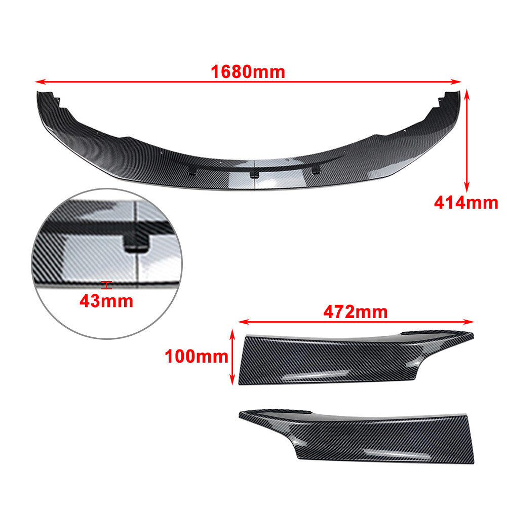 Front Bumper Spoiler Lip+Side Splitter Cover Trim for BMW 1 Series F20 F21 M