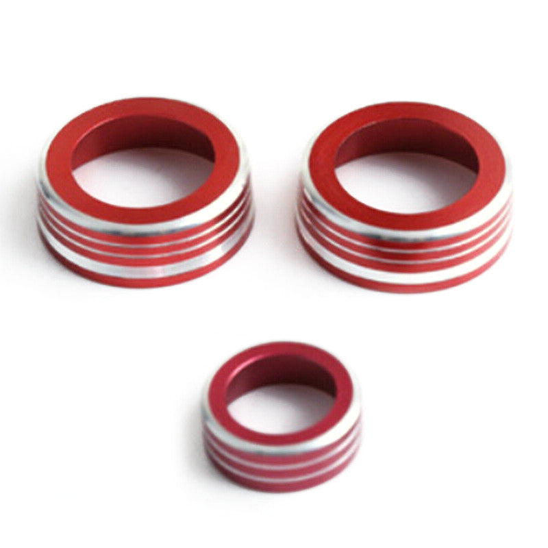 4x Red AC Switch Knob and Ignition Start Button Trim Cover Fit for Honda CR-V