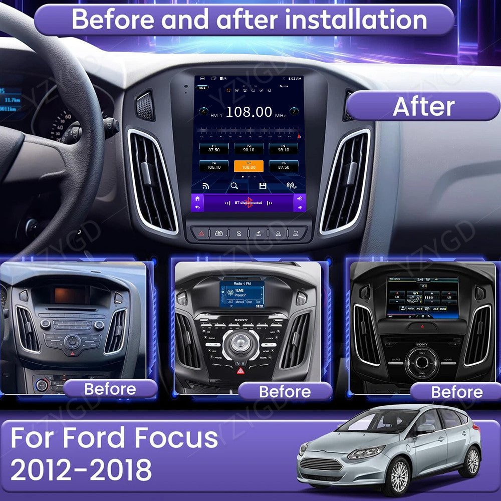 9.7 CarPlay Android Car Radio for Ford Focus 2012-2018 Stereo GPS Navi Screen