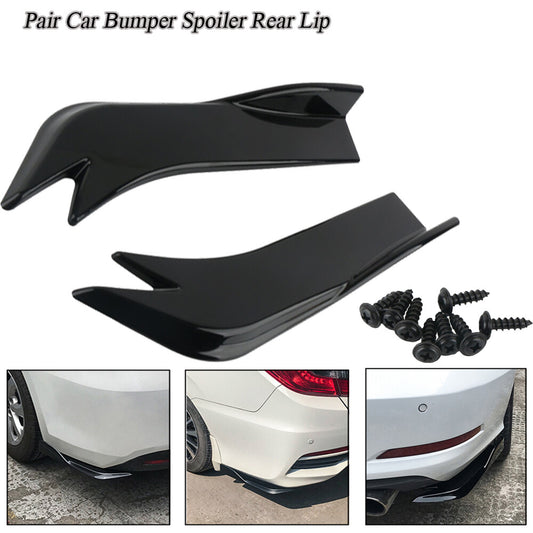 2-piece car bumper, boiler rear lip, diffuser, wrap-around corner spade, glossy black