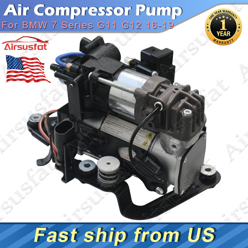 Air Suspension Pump with Bracket + Solenoid Valve Block Fit for BMW 7 Series G11 G12