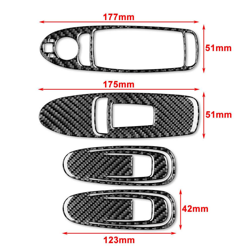 Carbon Fiber Window Lift Switch Panel Cover Trim for Infiniti JX35 QX60 2013-16