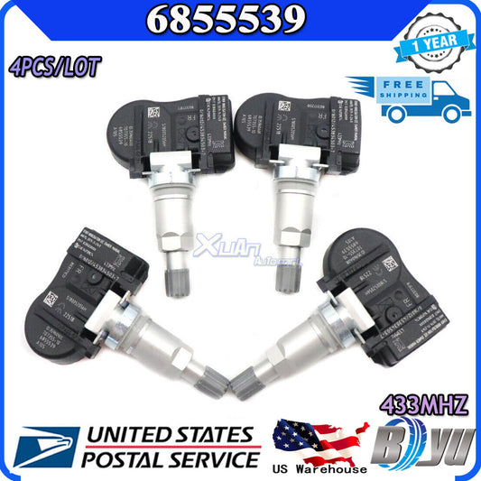 4-piece TPMS (6855539) for mini tire pressure sensor for BMW 2 Series, 3 Series, 4 Series, i3, i8, X1, X2, X5.