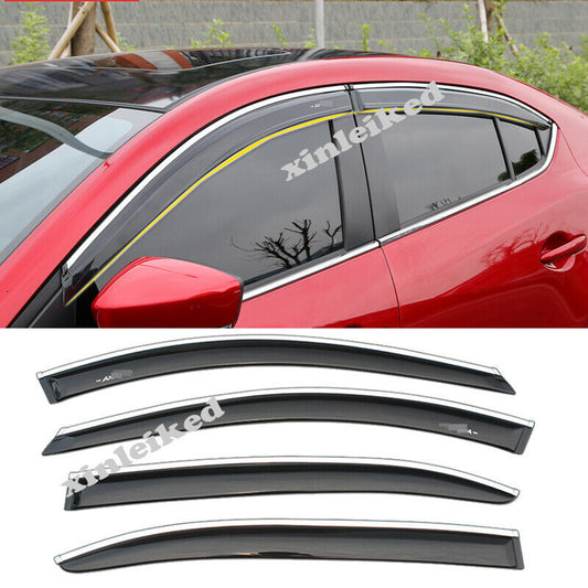 for Mazda 3 Axela Sedan 2014-2018 Window Vent Visors Shade Sun Rain Guard Covers