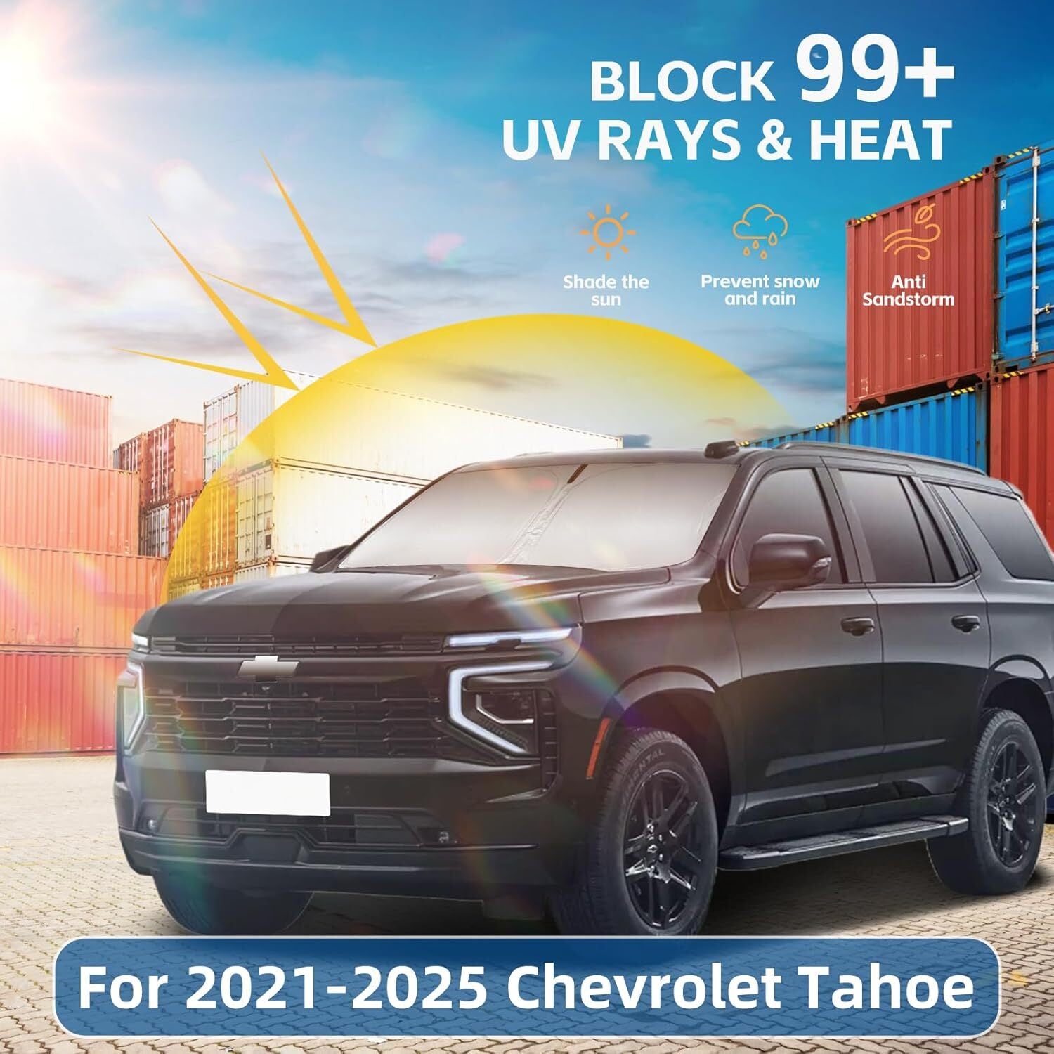 For 2021-2025 for Chevy Tahoe Car Front Windshield Sun Shade Reflective UVs Cover