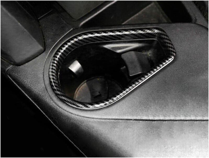 Carbon Fiber Inner Central Console Ashtray Frame Trim For 2016-2018 for Toyota RAV4