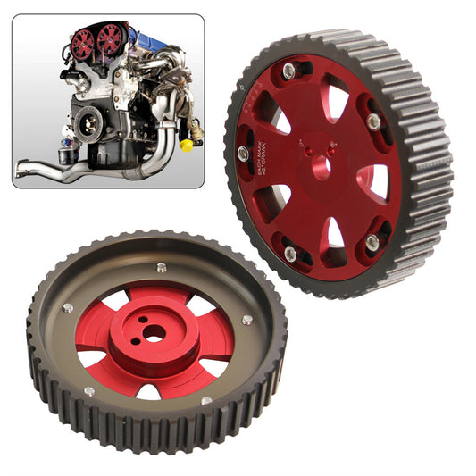 2PCS Adjustable Cam Gear for Mitsubishi Lancer EVO 1-9 Eclipse DSM 4G63 Red