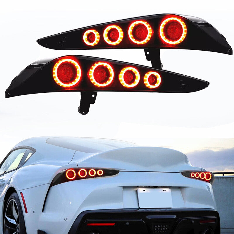 One pair of LED taillights for 2018-24 for Toyota GR Supra A90/A91 with rear lights.