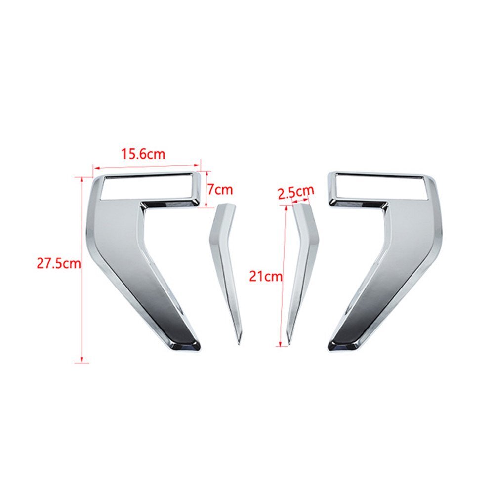 4¡ÁChrome ABS Side Fender Badge Emblem Air Vent Cover Fit for Ford F150 2021-2023