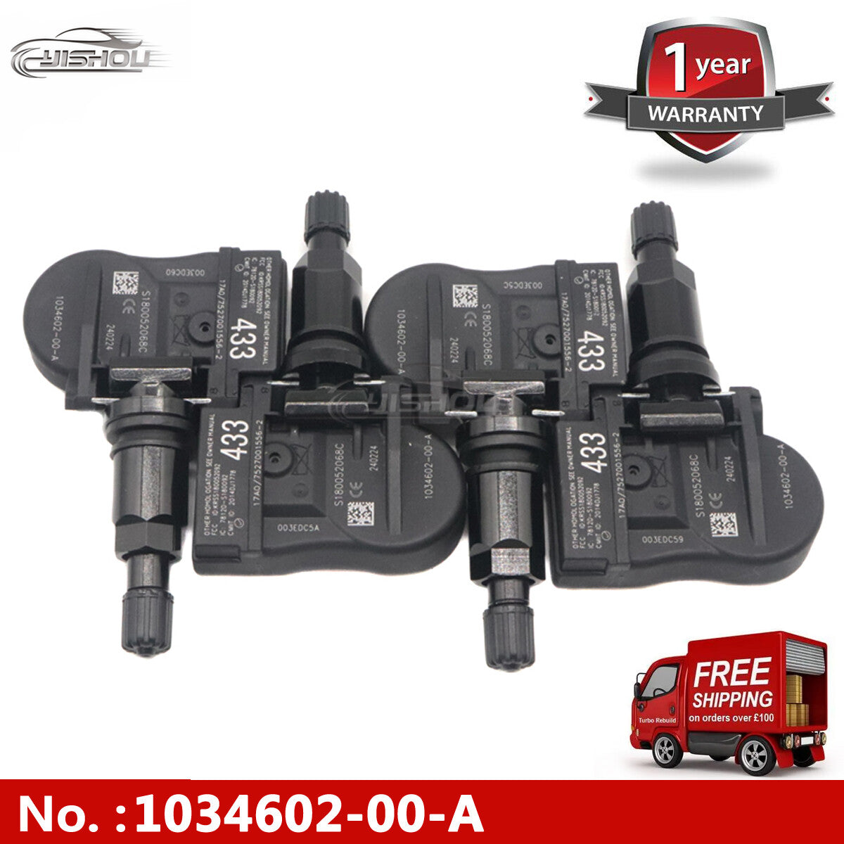 4-piece kit 103460200A new TPMS Tire Pressure Sensor 433MHz for Tesla Model 3 S X