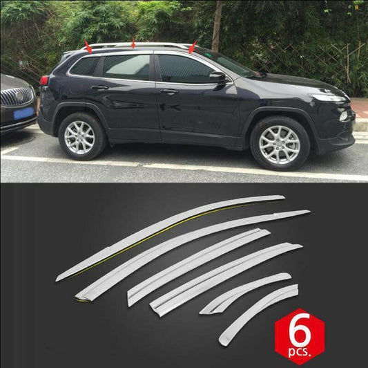 for Jeep Cherokee 14-20 Chrome Window Wind Visors Sun Rain Guard Vent Deflectors