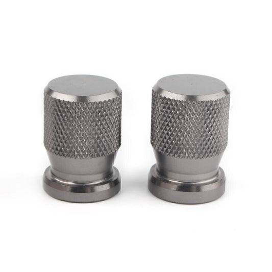 Pair Tyre Air Valve Caps Stem Cover Universal for Car Truck Motorcycle Bike Gray