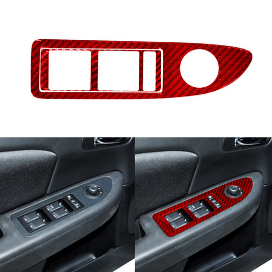 Red Carbon Fiber Driver Door Control Frame Cover Trim for Chrysler 200 2011-2014