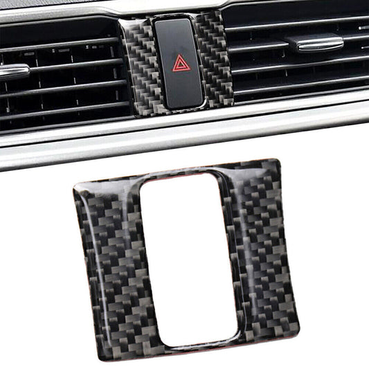 Carbon Fiber Interior Warning Lamp Button Trim Cover Fit for Mazda 3 Axela 2013-2018