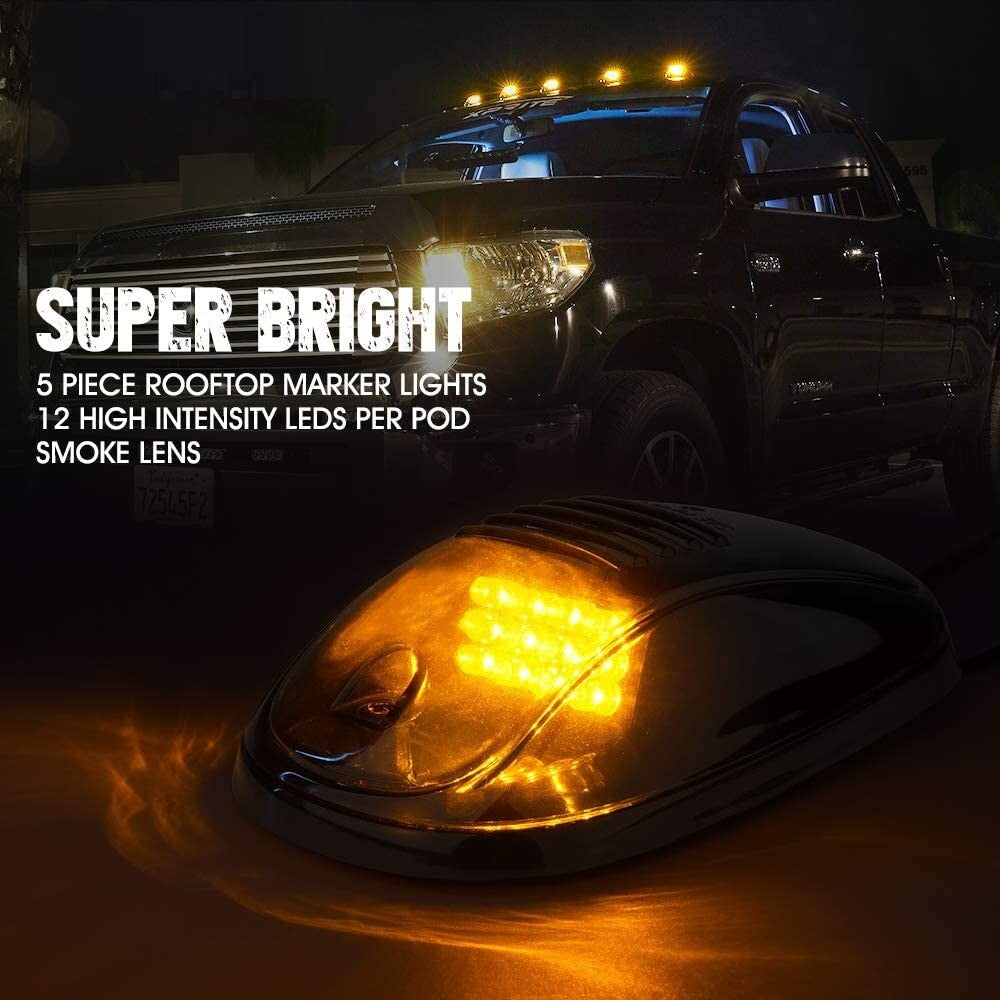 5 for Dodge for RAM 1500 2500 Truck LED Smoke Lens Rooftop Cab Running Marker Light