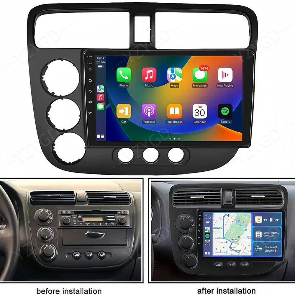 9INCH for Honda for Civic 2000-2005 Stereo Carplay Car Radio GPS Navi Android 14 SWC