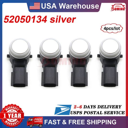 Set (4) NEW Silver Parking Sensor Bumper Aid Backup PDC Fits For GM 52050134