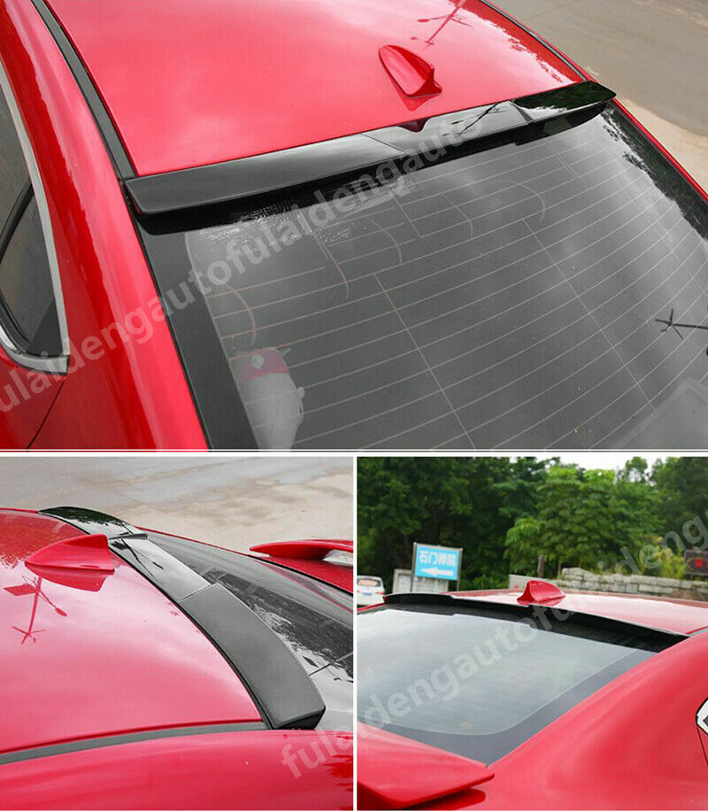 For Mazda3 Axela Sedan 2014-18 Glossy Black Rear Window Roof Spoiler Visor Wing