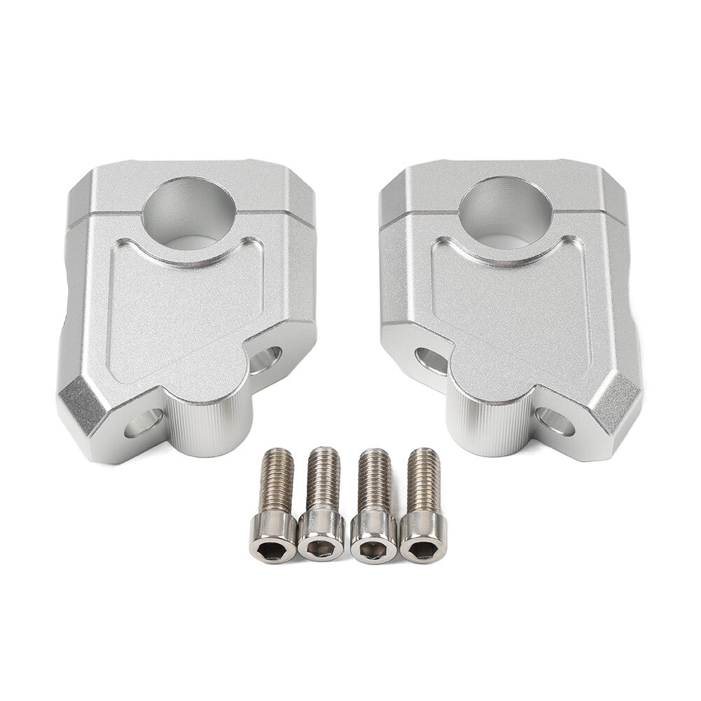 Motorcycle 7/8 22mm Handlebar Bar Mount Clamp Riser Silver for Honda for Suzuki