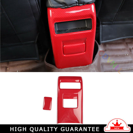 Rear Air Outlet Vent Frame Trim Fit for Nissan Sentra 2013-2019 Red Carbon Fiber