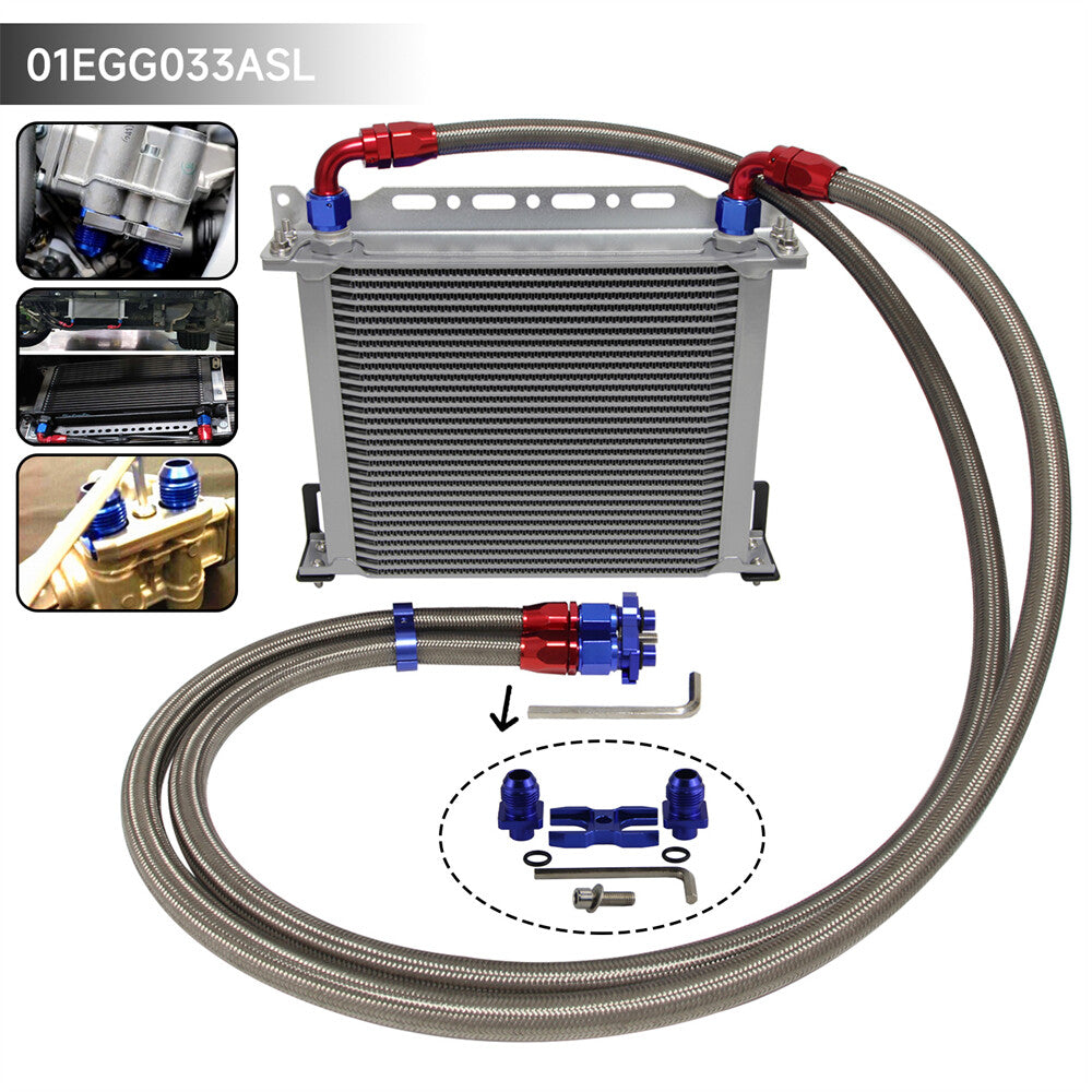 30 Row AN10 Oil Cooler Kit for BMW E82 135i E36 E46 M3 E90 E92 E93 335is Silver