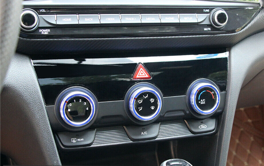 for Hyundai for Elantra 2019-2020 Aluminum Blue Central Console AC Knob Cover Trim3
