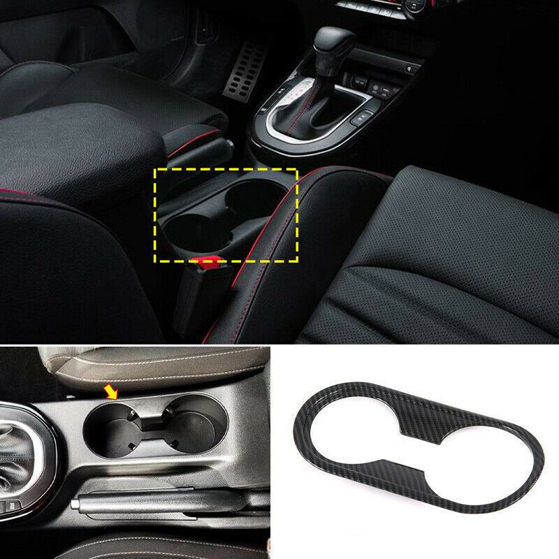 Carbon Fiber Front Water Cup Holder Cover Trim for Kia K3 Forte Cerato 2019-2022