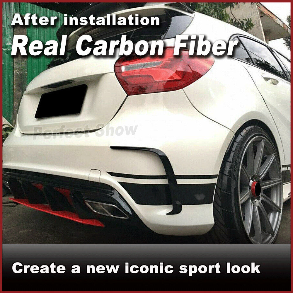 Carbon Rear Bumper Vents Canards Lip for Mercedes A class Sport W176 A200 A250