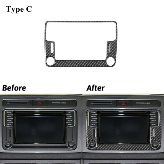 Carbon Fiber Navigation Console Cover Trim for Volkswagen for Tiguan 2013-2017 C