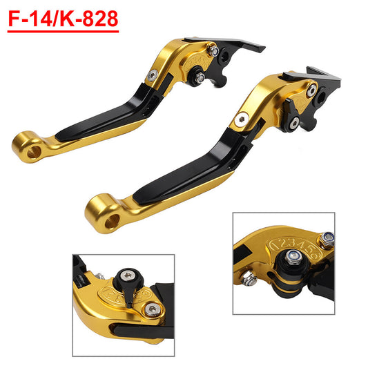 CNC Folding Extendable Brake Clutch Levers for Kawasaki Z1000 ZX9R ZX6R Gold