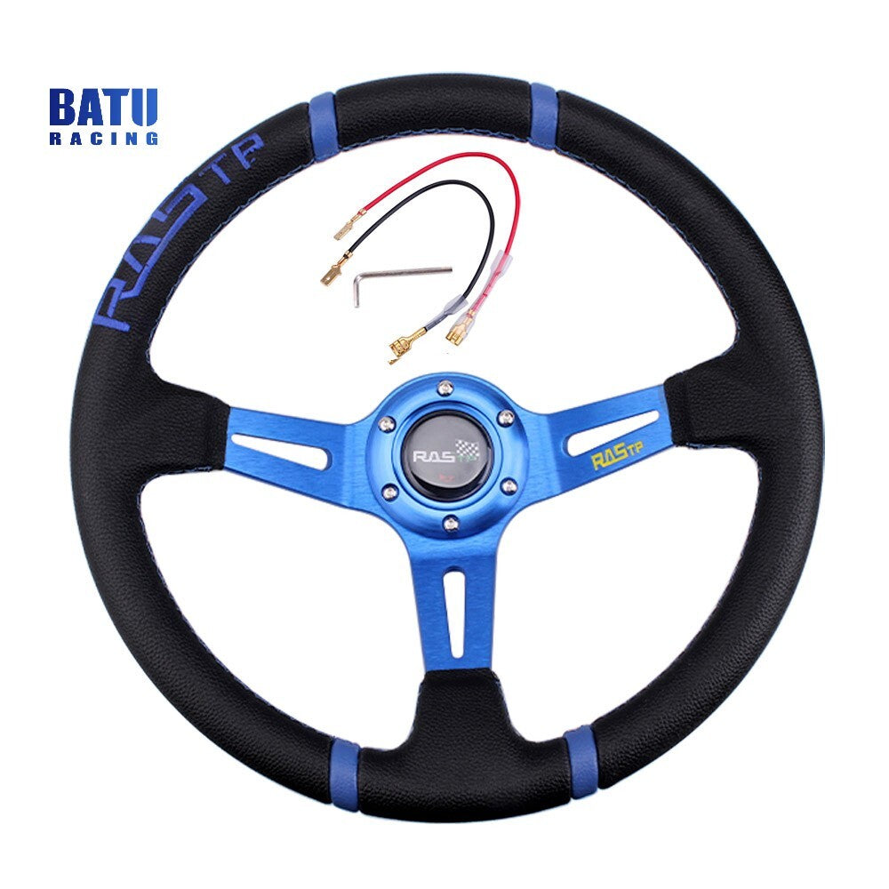 14 Deep Dish Suede Leather Drifting JDM Modification Racing Steering Wheel