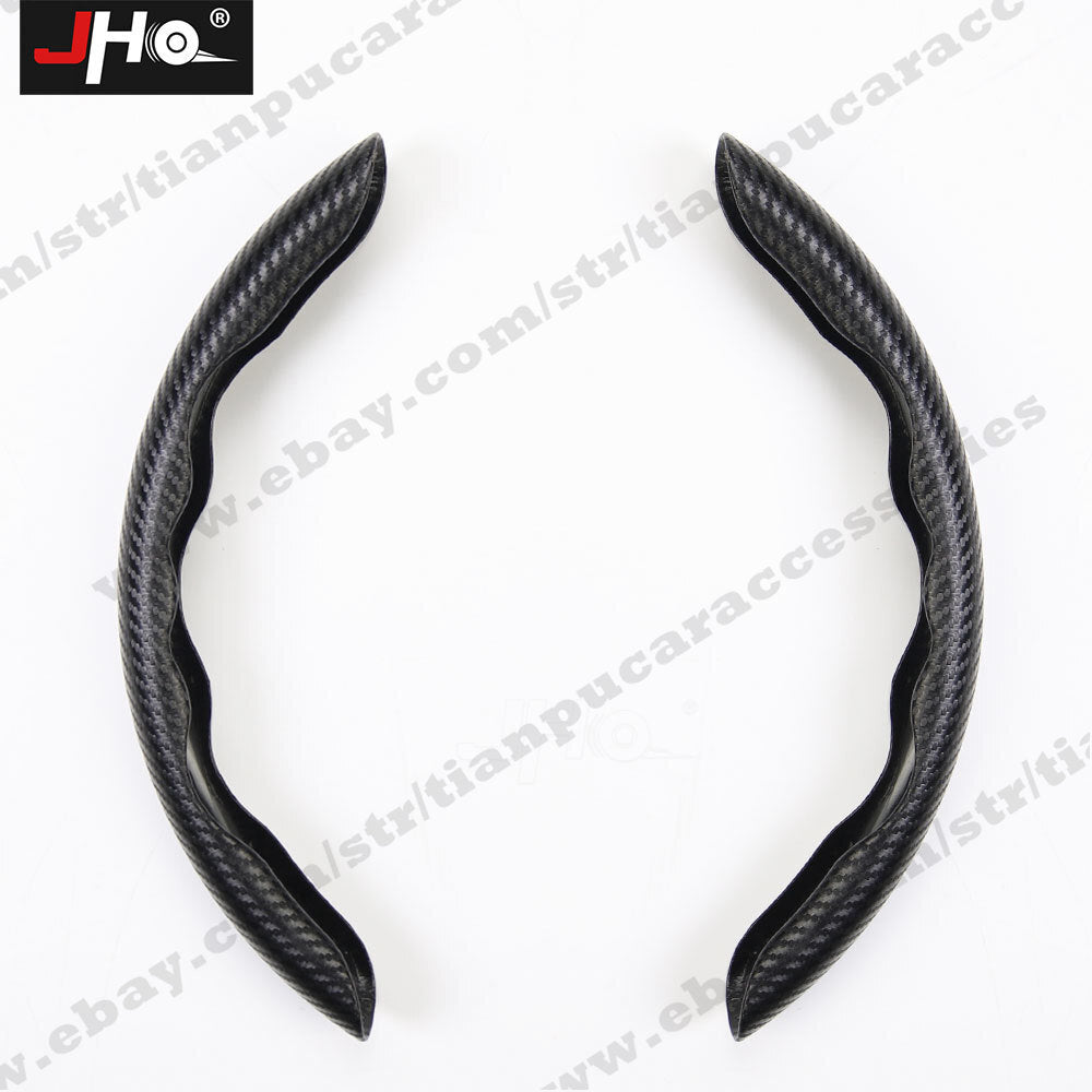 2x Carbon Fiber Universal Car Steering Wheel Booster Cover Accessories Non-Slip