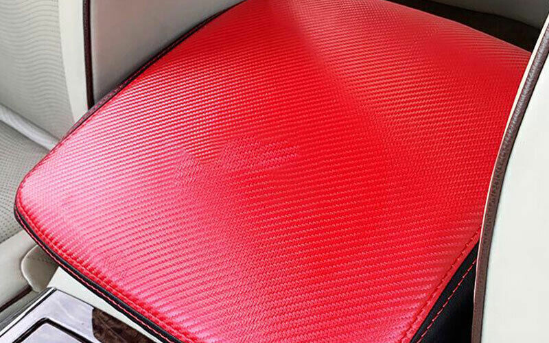 for Nissan Armada Patrol 17-2024 Middle Console Armrest Box Cover Red PU Leather