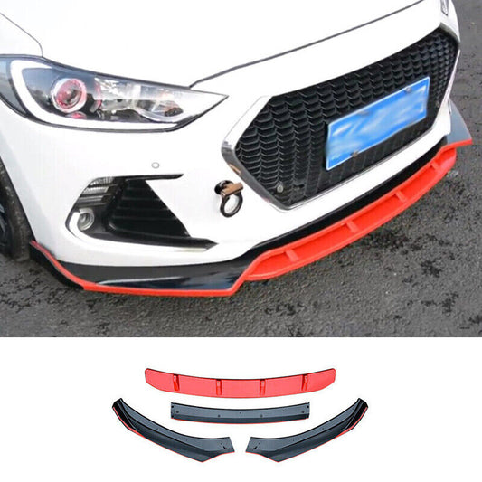 for Hyundai for Elantra 2017-2018 Red Black Front Bumper Lip Spoiler Splitter 4PCS
