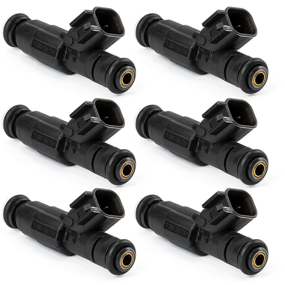 6 fuel injectors (0280155287, 0280155784) for 1999-2004 for Jeep 4.0 Cherokee 4-hole models.