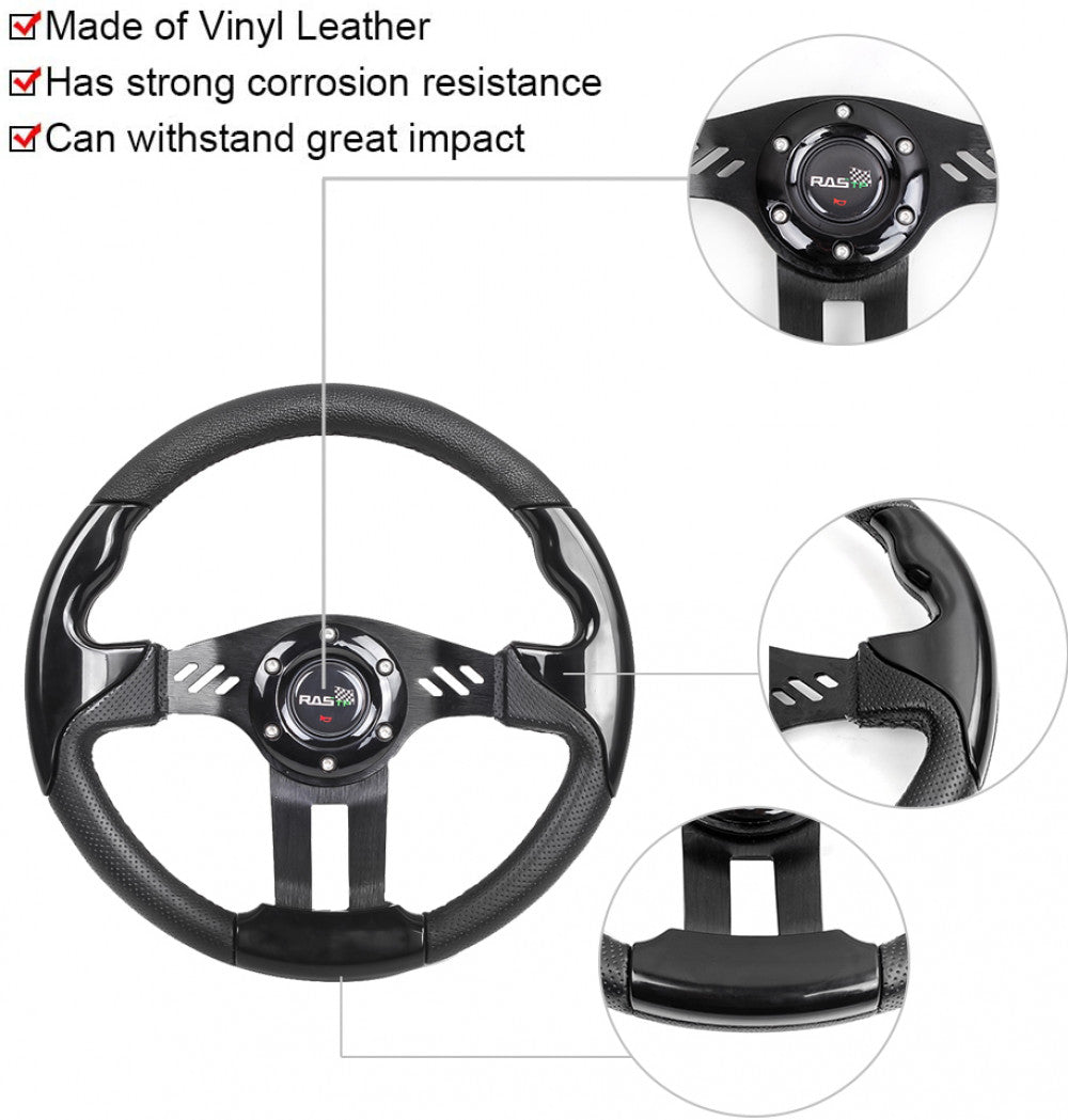 6 Bolt Aluminum 13¡± 327mm Black Universal Racing Drifting Sport Steering Wheel