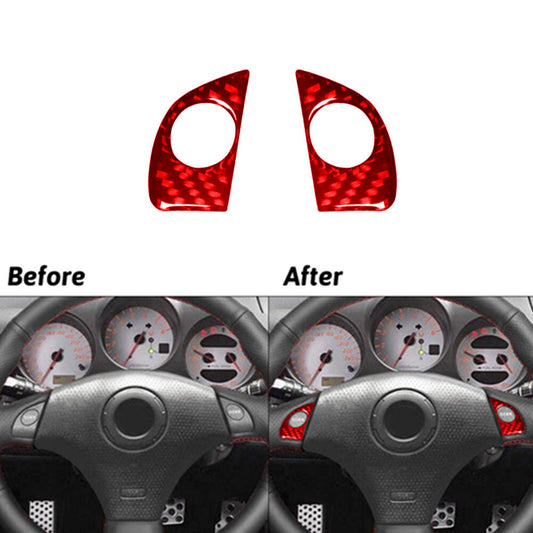 Red Carbon Fiber Steering Wheel Button Panel Cover for Toyota Celica 2001-2005