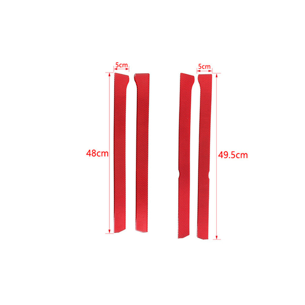 4¡ÁRed Carbon Fiber Interior Window Strips Panel Cover For Toyot@ 4Runner 2010-23