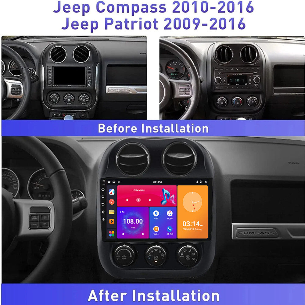 for Jeep Patriot Compass 2011-2017 Stereo Android Carplay Car Radio GPS Navi BT