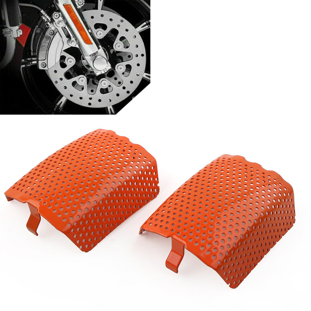 Steel Front Caliper Screen Inserts for Harley V-Rod  Touring 2006-2019 Orange