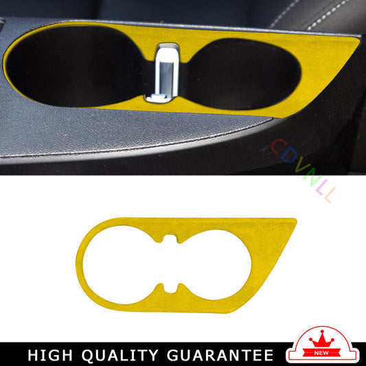 Middle Console Drinking Glass Trim Fit for Chevrolet Camaro 2016-20 Yellow Suede