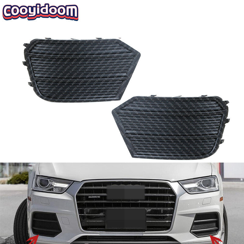 pair of anti-collision grille fog light cover covers for Audi models from Q3 2016 to Q3 2017.