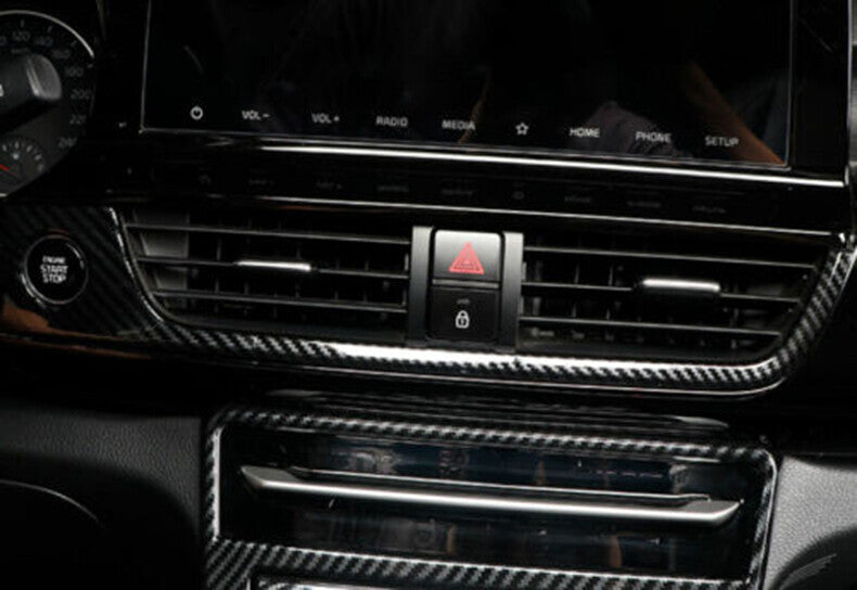 for Kia Seltos 2020-2023 Carbon Fiber Central Control Outlet Air Vent cover trim