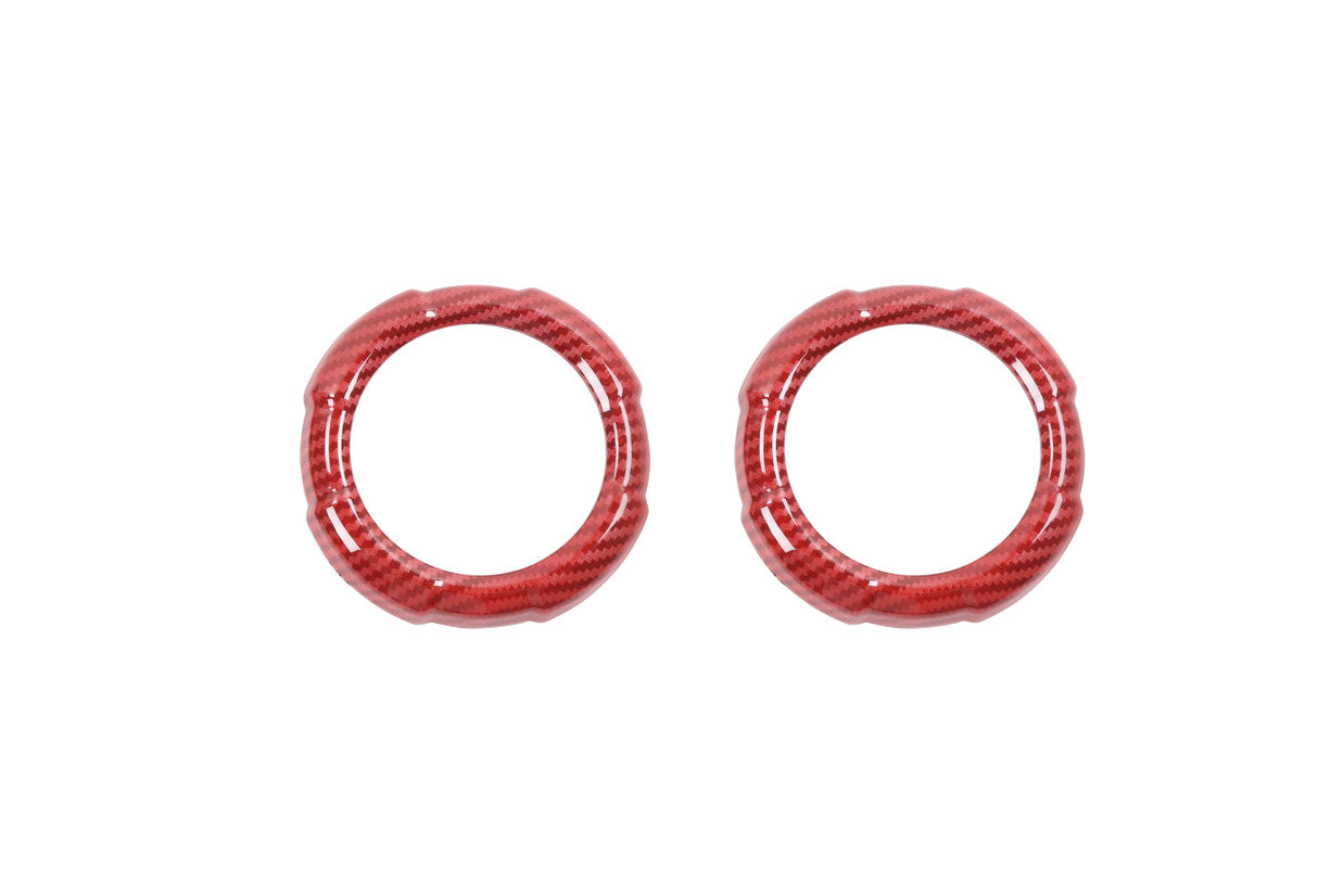 2¡ÁAir Condition Vent Outlet Trim for Suzuki for Jimny 2019-2022 ABS Red Carbon Fiber
