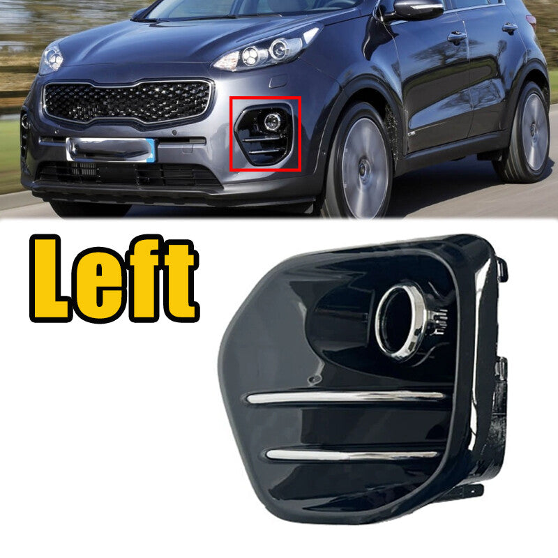 Left for KIA Sportage KX5 2016-18 Front Bumper FogLight Lamp Cover Bright Black