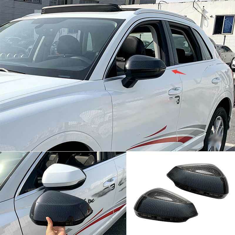 for Audi Q3 2019-2021 ABS Carbon Fiber Rear Door View Side Mirror Cover Trim 2X